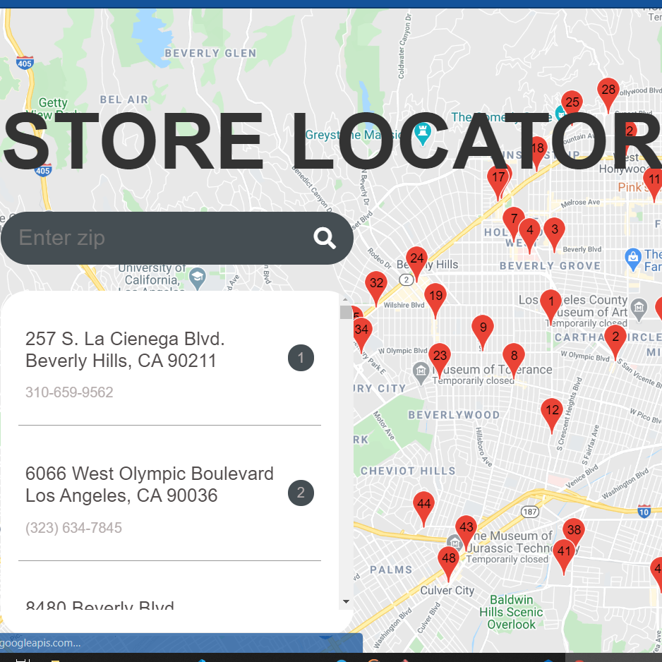 google-maps store locator